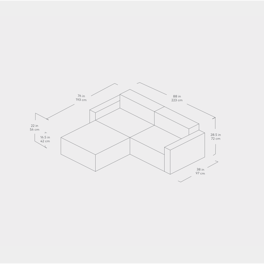 Mix bi-sectional vegan leather 3-pc by Gus* Modern