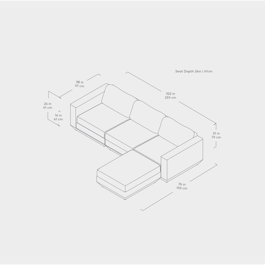 Bi-sectionnel Podium 4-pc par Gus* Modern