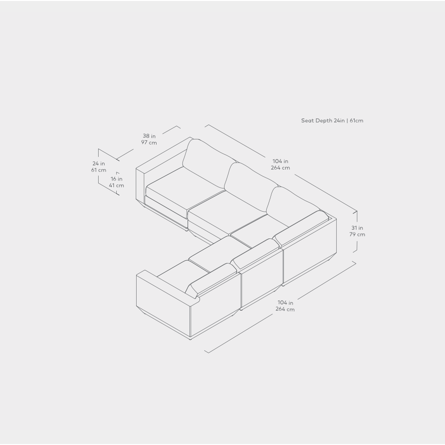 Podium bi-sectional corner 5-pc by Gus* Modern