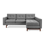 Jane 2 bi-sectional loft size and walnut base by Gus* Modern