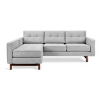 Jane 2 bi-sectional loft size and walnut base by Gus* Modern