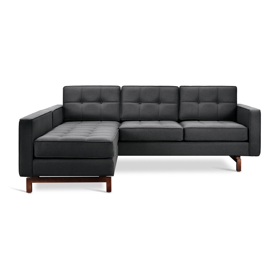 Jane 2 bi-sectional loft size and walnut base by Gus* Modern