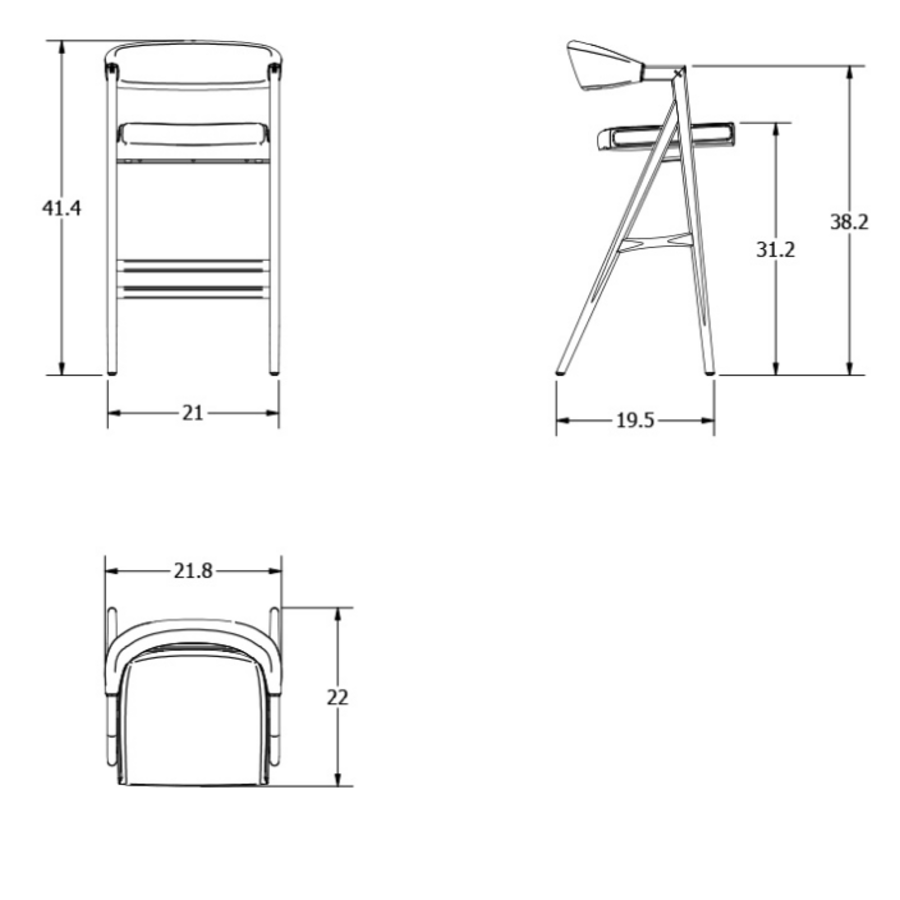 ANITA BAR STOOL LEATHER DESERT