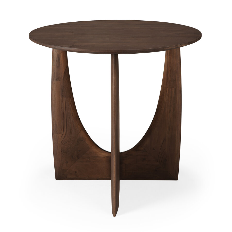 GEOMETRIC SIDE TABLE - VARNISHED TEAK - BROWN by Ethnicraft