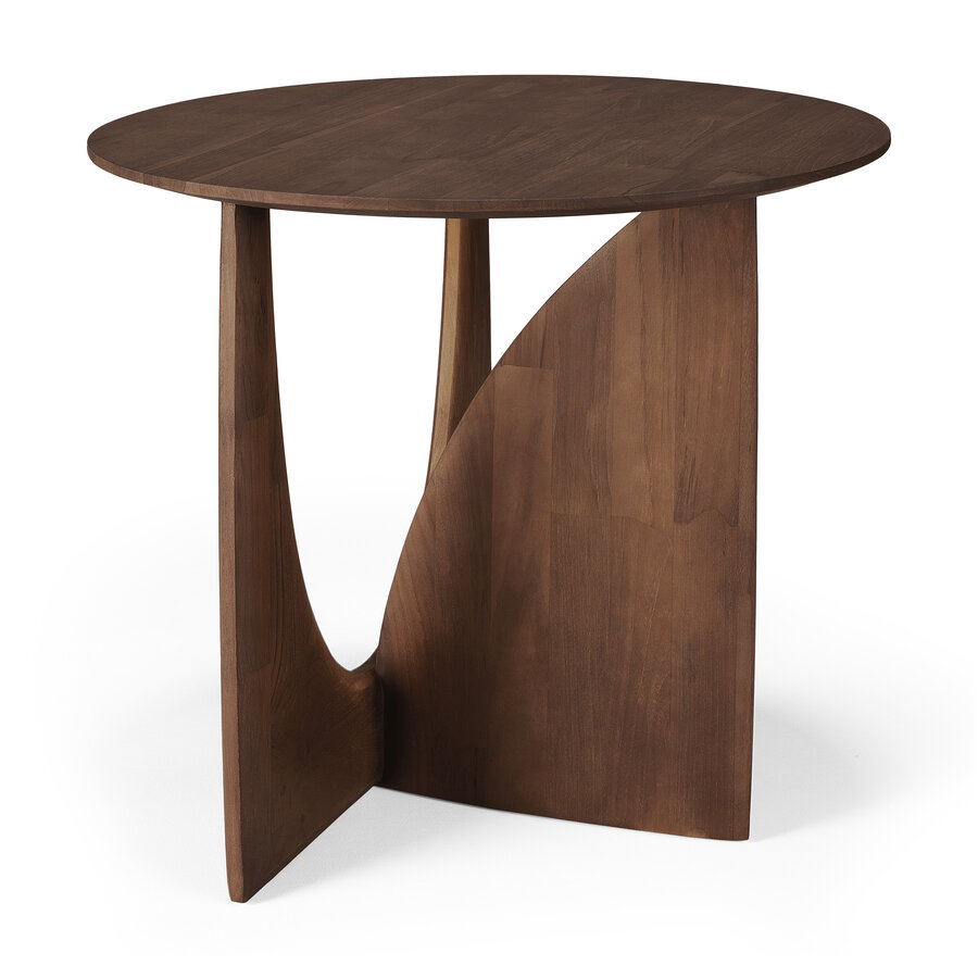 GEOMETRIC SIDE TABLE - VARNISHED TEAK - BROWN by Ethnicraft