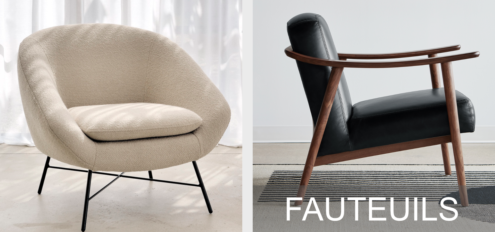 Fauteuils Ethnicraft and Gus Modern