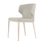 CABO CHAIR / SYNTHETIC LEATHER TAUPE AND METAL BASE WITH NATURAL IMPRINT