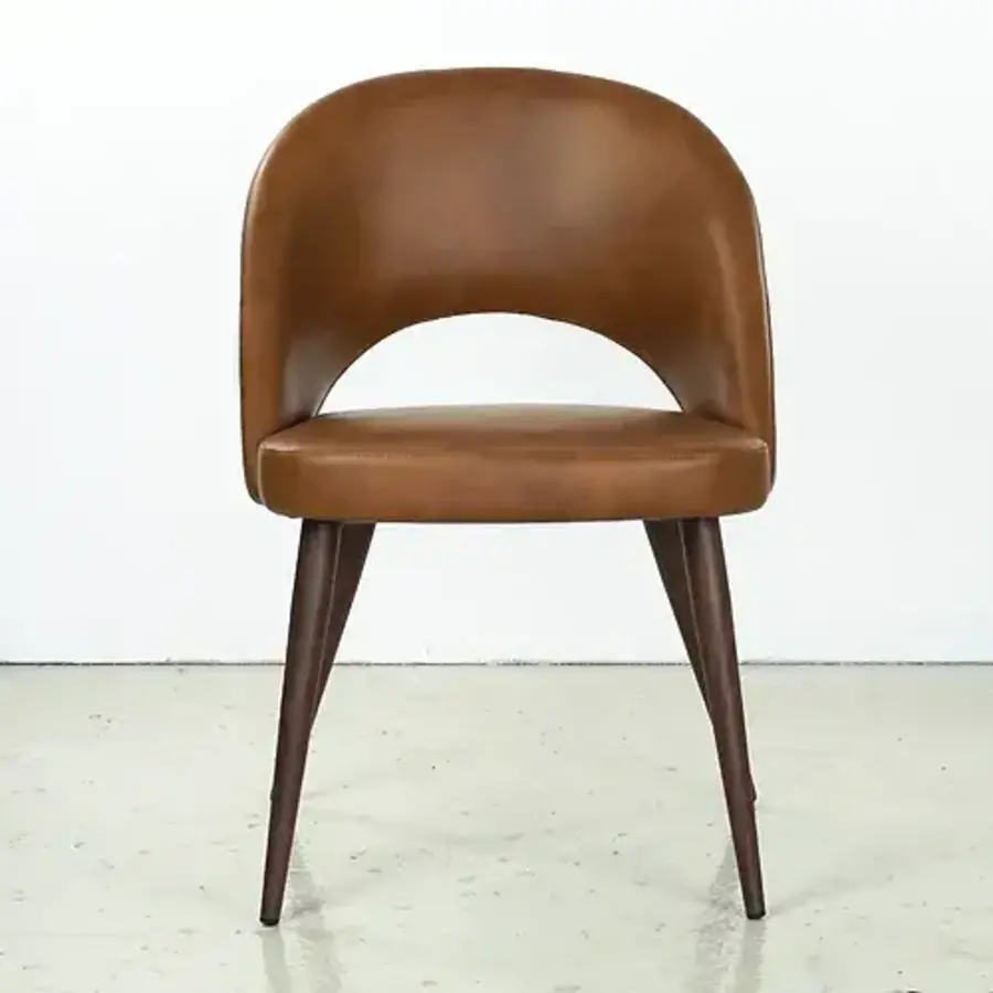 COCO CHAIR SYNTHETIC LEATHER TAN / METAL BASE WITH WALNUT IMPRINT