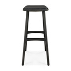 OSSO COUNTER STOOL - VARNISHED OAK - BLACK - BLACK LEATHER by Ethnicraft