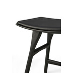 OSSO TABLE STOOL - VARNISHED OAK - BLACK - BLACK LEATHER by Ethnicraft