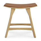 OSSO DINING STOOL - VARNISHED OAK - COGNAC LEATHER by Ethnicraft