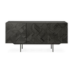 GRAPHIC SIDEBOARD - VARNISHED TEAK - BLACK 66.5'' by Ethnicraft