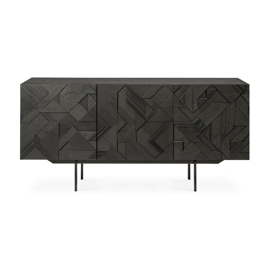 GRAPHIC SIDEBOARD - VARNISHED TEAK - BLACK 66.5'' by Ethnicraft