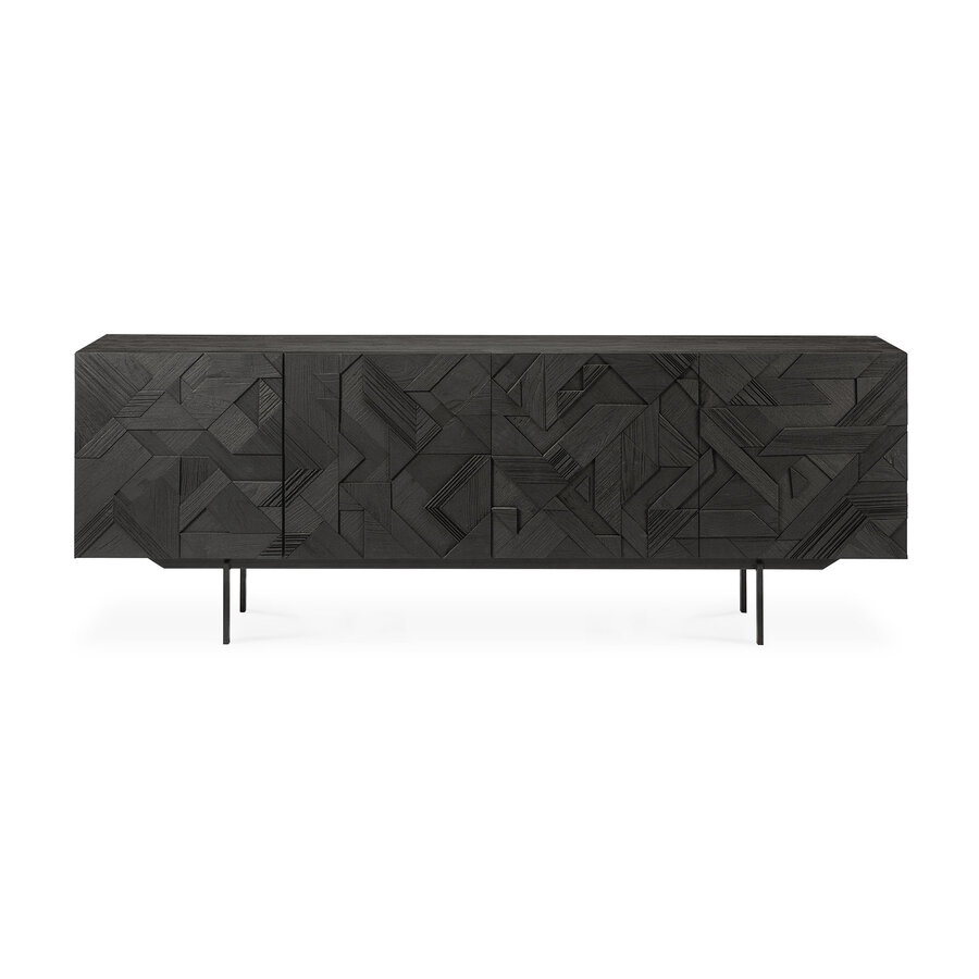 GRAPHIC SIDEBOARD -VARNISHED TEAK - BLACK 88.5'' by Ethnicraft