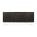 GROOVES SIDEBOARD - VARNISHED TEAK - OFF BLACK - 80'' by Ethnicraft