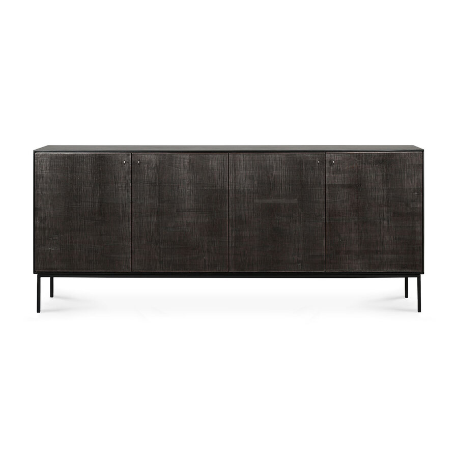 GROOVES SIDEBOARD - VARNISHED TEAK - OFF BLACK - 80'' by Ethnicraft