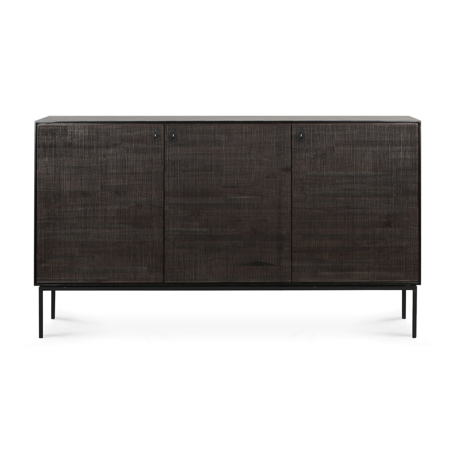GROOVES SIDEBOARD - VARNISHED TEAK - OFF BLACK - 60'' by Ethnicraft