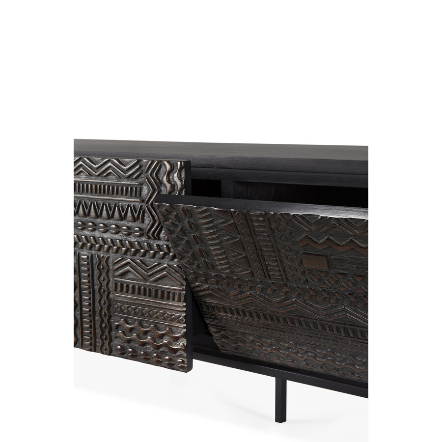 TABWA TV CUPBOARD - VARNISHED TEAK - BLACK 63'' by Ethnicraft