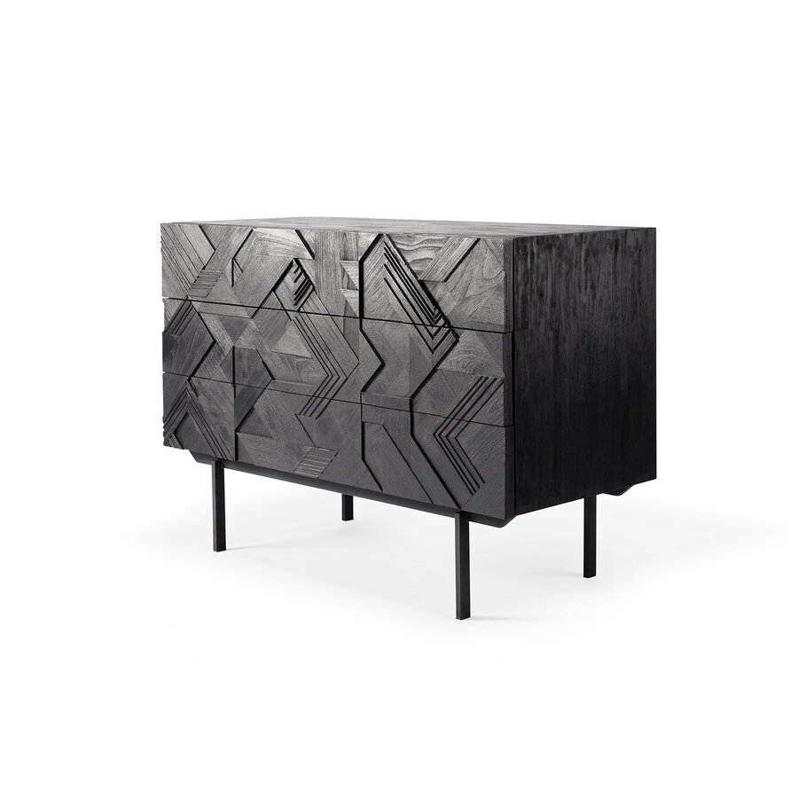 GRAPHIC DRESSER - TEAK VARNISHED - BLACK 39.5'' by Ethnicraft