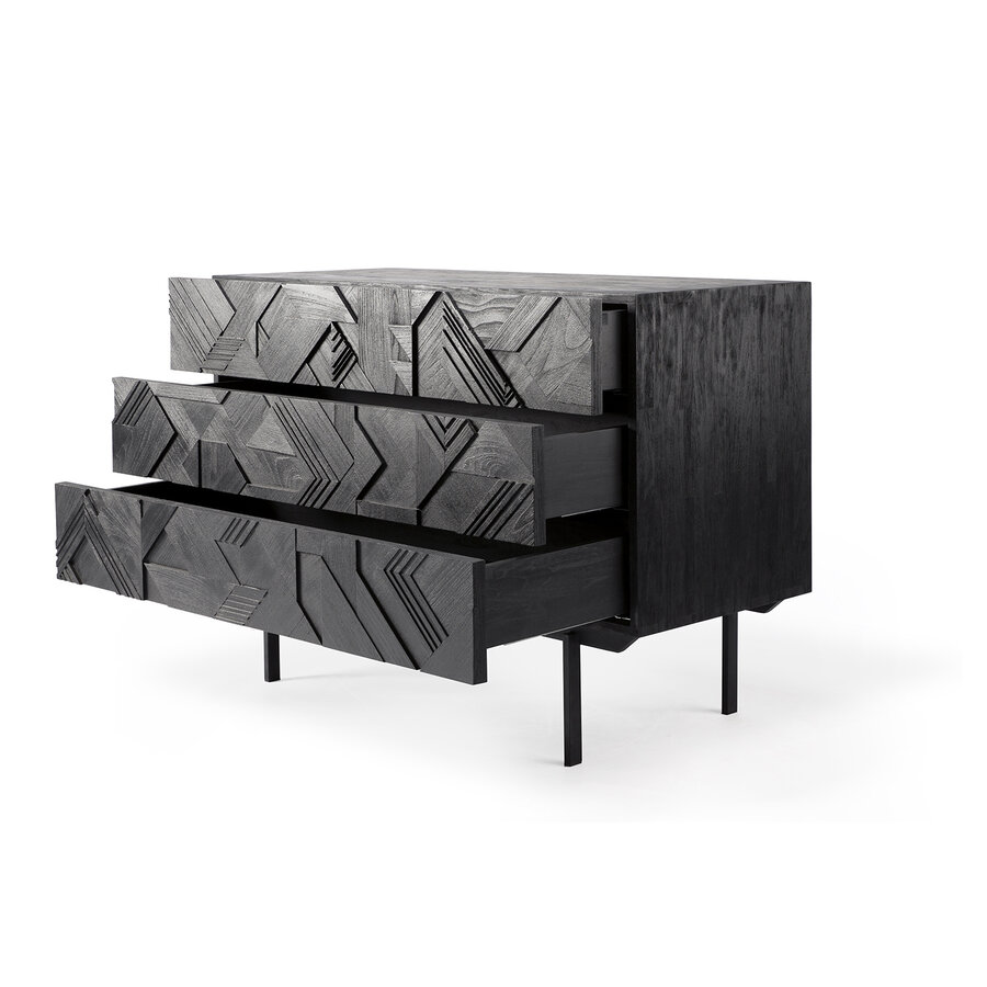 GRAPHIC DRESSER - TEAK VARNISHED - BLACK 39.5'' by Ethnicraft