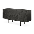 GRAPHIC SIDEBOARD - VARNISHED TEAK - BLACK 66.5'' by Ethnicraft