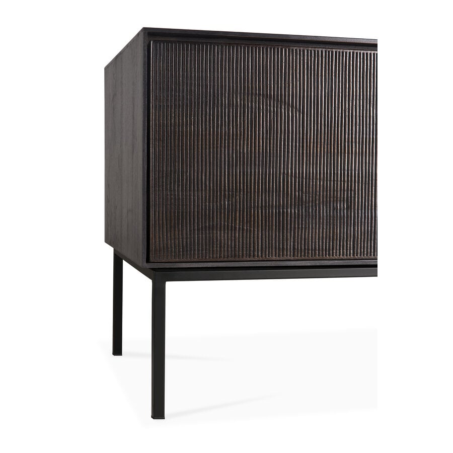 GROOVES TV CUPBOARD - VARNISHED TEAK - OFF BLACK - 95.5'' by Ethnicraft