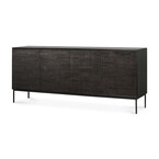 GROOVES SIDEBOARD - VARNISHED TEAK - OFF BLACK - 80'' by Ethnicraft