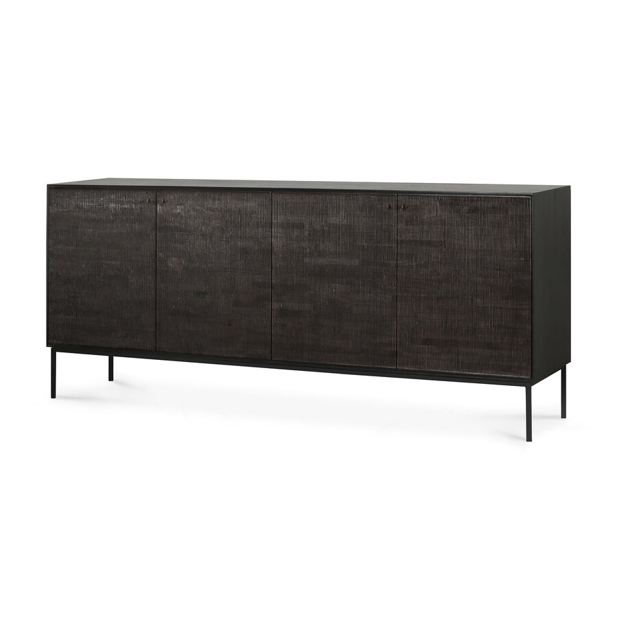 GROOVES SIDEBOARD - VARNISHED TEAK - OFF BLACK - 80'' by Ethnicraft
