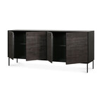 GROOVES SIDEBOARD - VARNISHED TEAK - OFF BLACK - 80'' by Ethnicraft