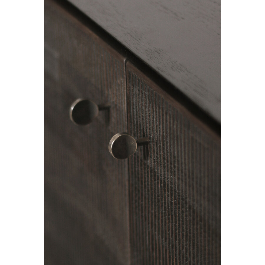 GROOVES SIDEBOARD - VARNISHED TEAK - OFF BLACK - 80'' by Ethnicraft