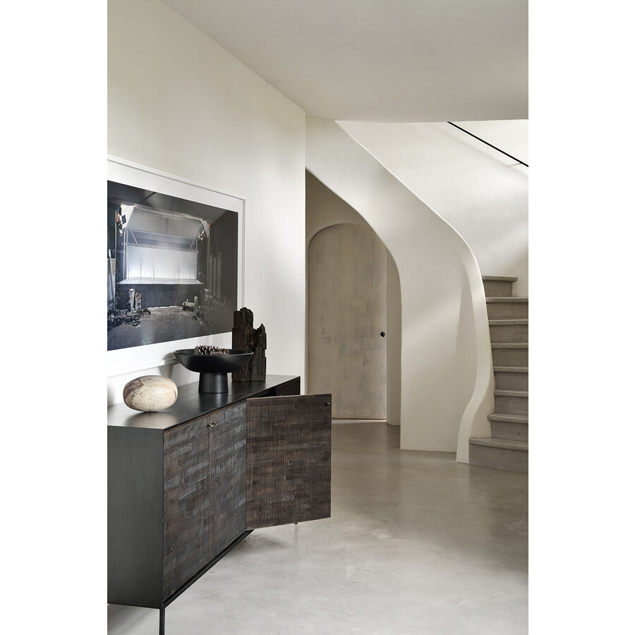 GROOVES SIDEBOARD - VARNISHED TEAK - OFF BLACK - 80'' by Ethnicraft