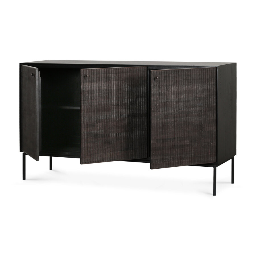 GROOVES SIDEBOARD - VARNISHED TEAK - OFF BLACK - 60'' by Ethnicraft