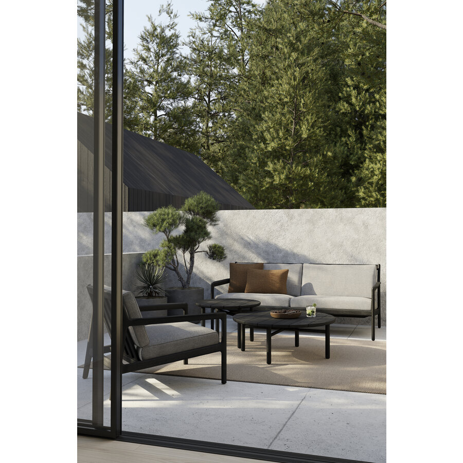 JACK OUTDOOR SOFA - VARNISHED TEAK - BLACK - 2 SEATER + by Ethnicraft