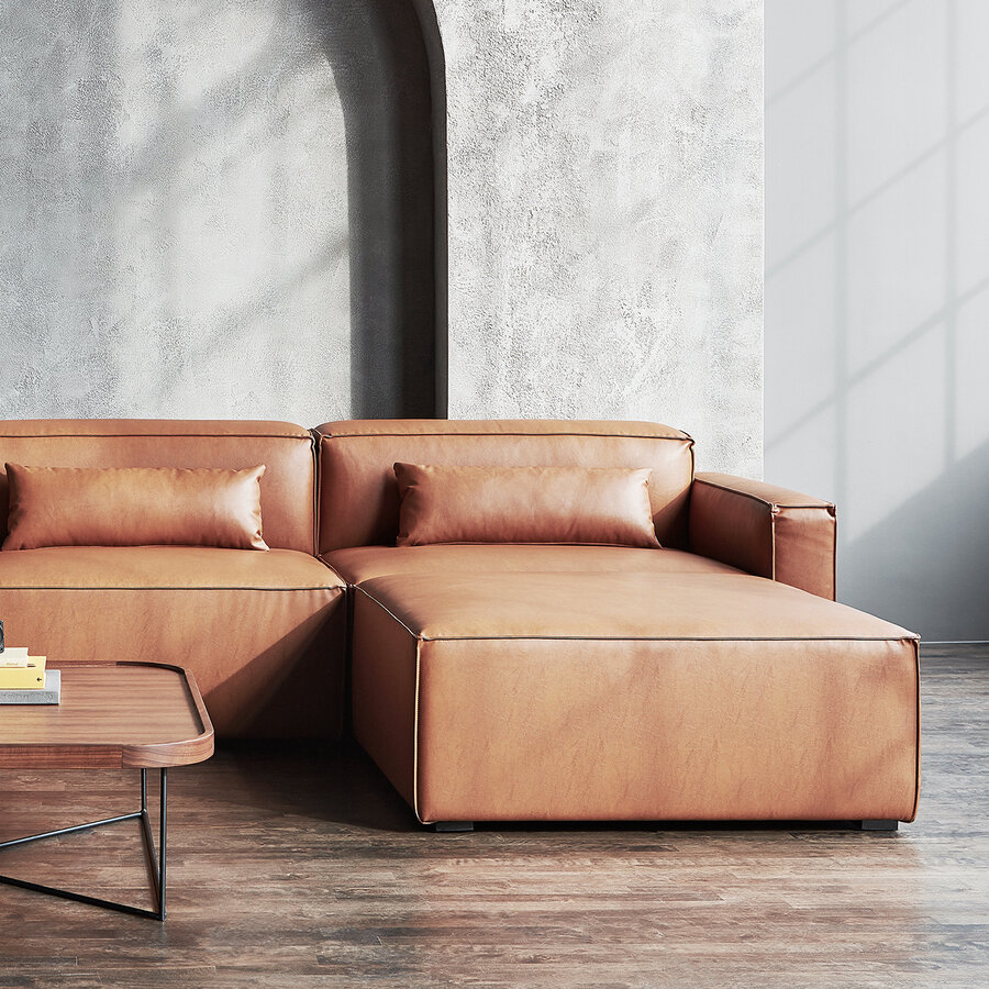 Mix bi-sectional vegan leather 3-pc by Gus* Modern