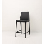 TABOURET COMPTOIR AVENUE EN CUIR SYNTHÉTIQUE NOIR - BASE B