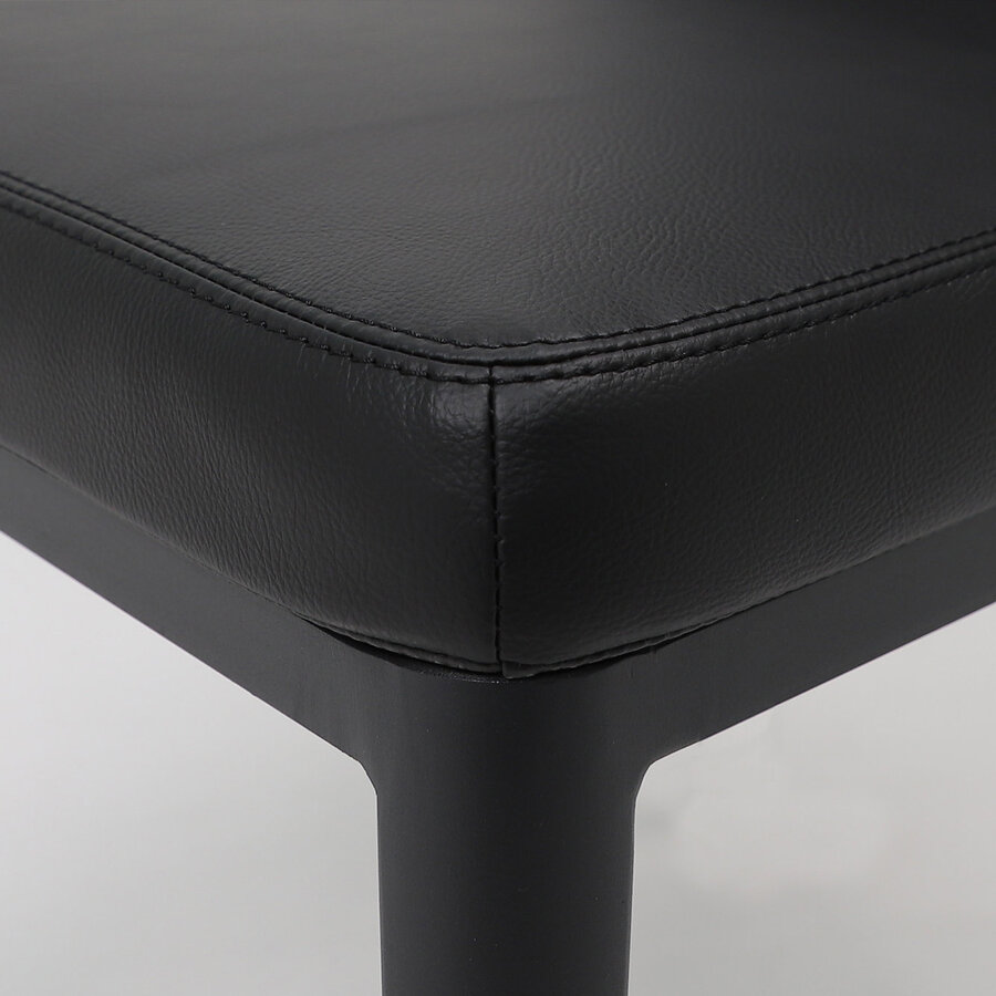 TABOURET COMPTOIR AVENUE EN CUIR SYNTHÉTIQUE NOIR - BASE B