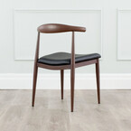 ELBOW CHAIR METAL STRUCTURE AND WALNUT IMPRINT