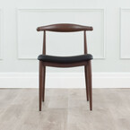 ELBOW CHAIR METAL STRUCTURE AND WALNUT IMPRINT