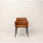 WILLIAMSBURG CHAIR WITH TAN SYNTHETIC LEATHER / BLACK METAL BASE