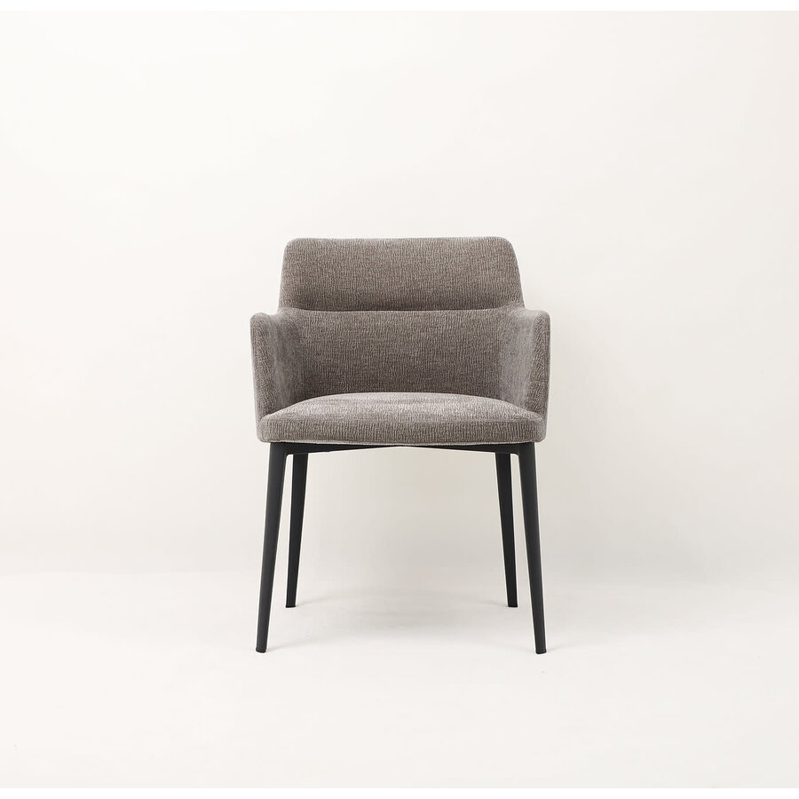 WILLIAMSBURG CHAIR GREIGE / BLACK METAL BASE