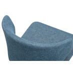 CABO CHAIR BLUE / METAL BASE WITH NATURAL WOOD IMPRINT