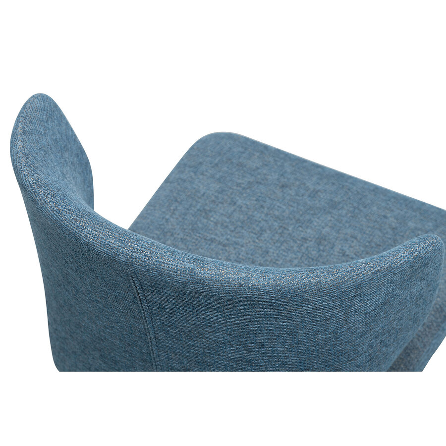 CABO CHAIR BLUE / METAL BASE WITH NATURAL WOOD IMPRINT