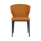 CABO CHAIR / SYNTHETIC LEATHER TAN AND BLACK METAL BASE