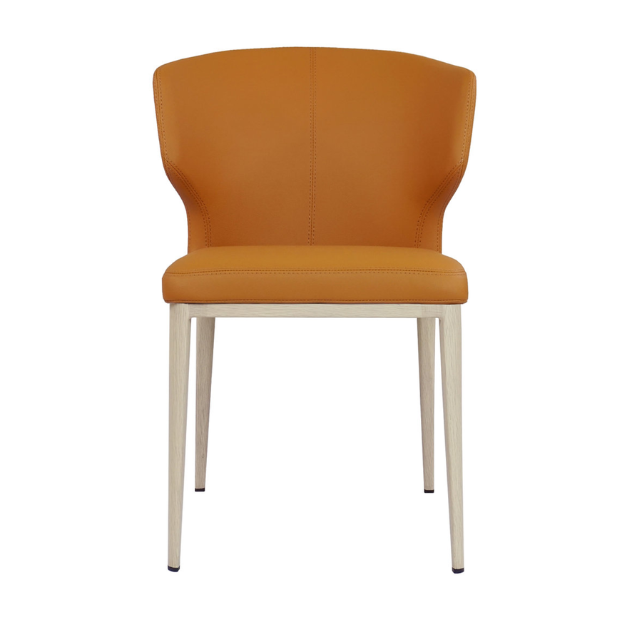 CABO CHAIR / SYNTHETIC LEATHER TAN AND METAL BASE WITH NATURAL IMPRINT