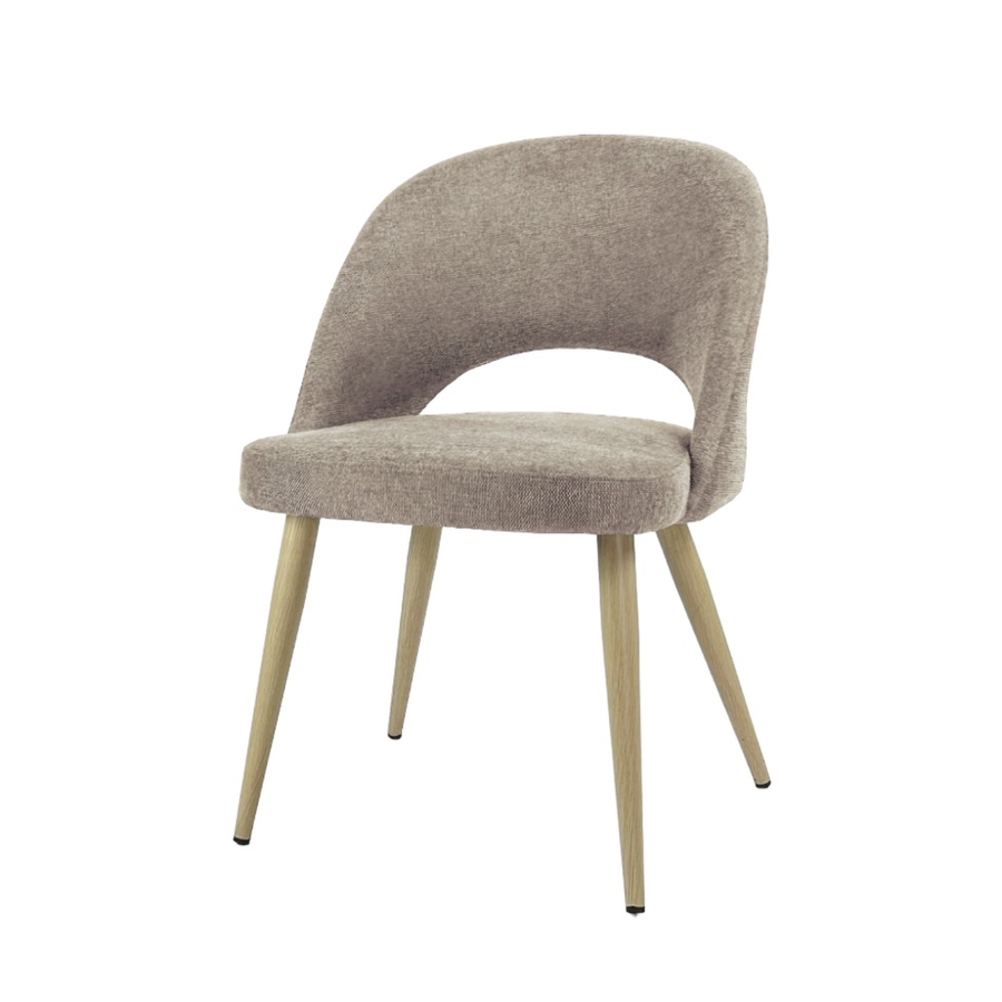 COCO CHAIR -  FABRIC MOCHA BELFAST -  METAL IMPRINT NATURAL