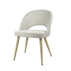 CHAISE COCO - TISSU BEIGE BELFAST - BASE MÉTAL IMPRIMÉ NATUREL