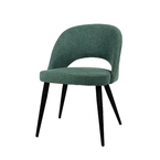 CHAISE COCO - TISSU VERT BELFAST - BASE MÉTAL NOIR