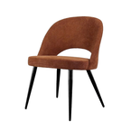 COCO CHAIR FABRIC TERRACOTTA BELFAST - BLACK METAL