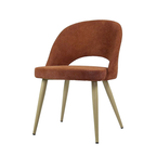 CHAISE COCO - TISSU TERRACOTTA BELFAST - BASE MÉTAL IMPRIMÉ NATUREL