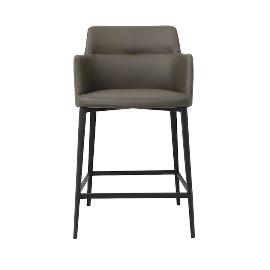 WILLIAMSBURG COUNTER STOOL SYNTHETIC LEATHER CHARCOAL